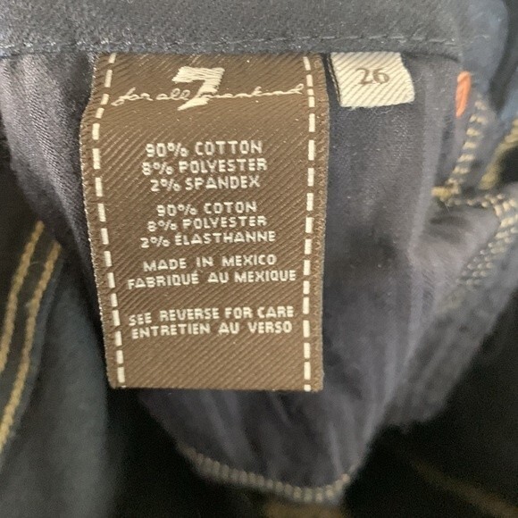 7 for all Mankind Karah Dark Wash Stretch Straight Leg Jeans Sz 26 - Picture 8 of 9